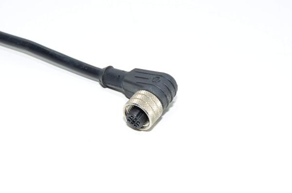 Anturikaapeli musta tuntematon 4x 0.25mm² PVC jossa valettu muovinen kulmamallin A-koodattu suojaamaton 4-pin naaras M12 anturiliitin