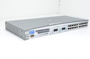 HP ProCurve 2524 J4813A hallittava verkkokytkin + 2x J4853A 100-FX SC tranceiver moduulia
