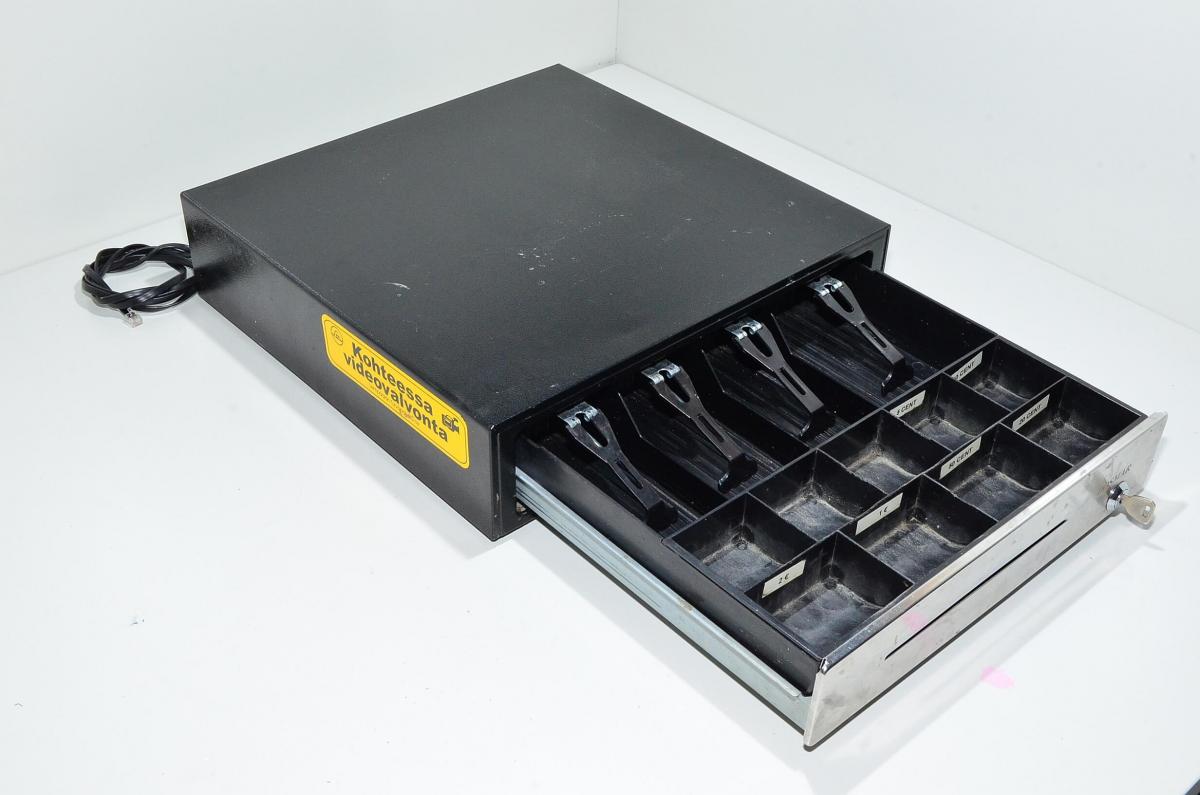 Dosmar DS2094MSNBNS black solenoid operated lockable cash drawer