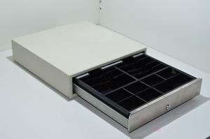 International Cash Drawer IDC SS-103/3S-423 valkoinen solenoidiohjattu lukittava kassalaatikko, malli 1 (ei avaimia)