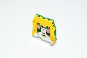 Entrelec M 4/6.P 5113 1SNA 165 113 R1600 4mm² 800V yellow green grounding single-level feed-through terminal block with screw connection