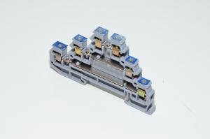 Entrelec D2,5/6.D 1SNA 115 542 R1200 2.5mm² 380V 22A gray triple-level feed-through terminal block with screw connection, painted blue