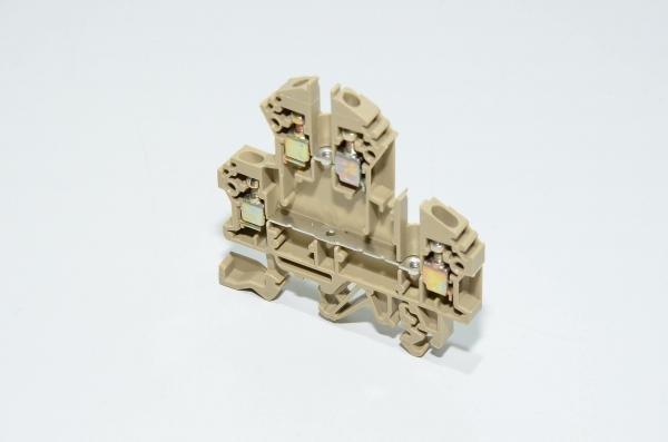 Conta-Clip RKD 2.5 BG 1206.2 2.5mm² 500V 24A beige kaksikerrosläpimenoriviliitin ruuvikiinnityksellä