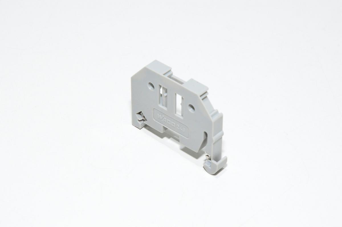 Wago 249-116 harmaa 6mm päätypuristin klipsikiinnityksellä