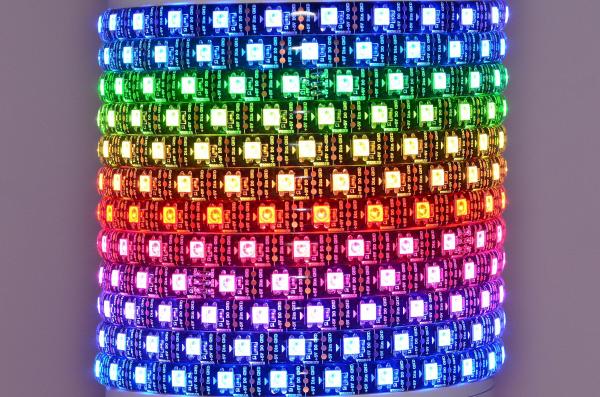 Worldsemi HC-F5V-60L-60LED-B-IP65 WS2812B 5VDC 90W 60LED/m IP65 joustava digitaalinen LED-nauha, 5m kela *uusi*