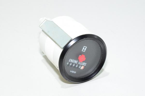 VDO 331 032 001 non-illuminated circular panel mounted hour meter with black bezel *new*