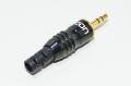 3,5mm stereo plug Hicon HI-J35S02 black with metal housing for max 8,4mm cable *new*