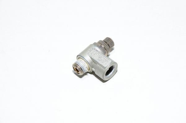 SMC AS2200-01 kulmamallin vastusvastaventtiili poistoilmakuristuksella R1/8 ja Rc1/8mm liittimillä