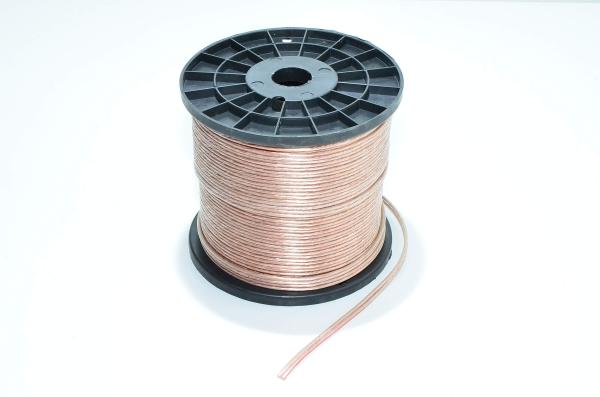 2x1,5mm² CCA 100m reel transparent speaker cable *new*