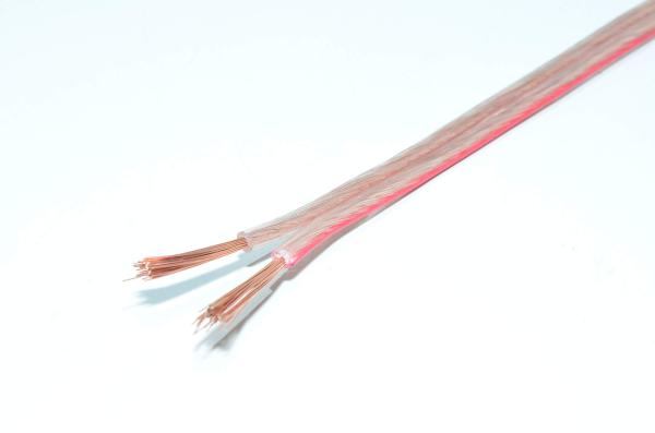 2x2,5mm² CCA transparent speaker cable (by meter) *new*