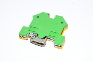 Conta-Clip SL 4/35 GNYE 1212.2 4mm² 800V yellow green grounding single-level feed-through terminal block with screw connection