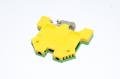 Conta-Clip SL 4/35 GNYE 1212.2 4mm² 800V yellow green grounding single-level feed-through terminal block with screw connection