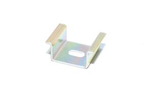 DIN rail 35x15mm yellow passivated steel 25mm length with 6.3x11.7mm vertical hole, high profile