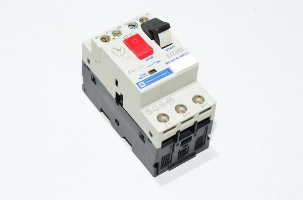 Telemecanique GV2-M05 0,63-1A lämpö-magneettinen moottorinsuojakatkaisija jossa GV2-AE11 1x NC ja 1x NO apukoskettimet