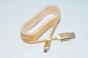 1,5m bronze USB cable with nylon braid and USB type A male - USB micro male connectors with metal housing *new*