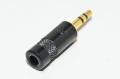 3,5mm stereo plug Rean NYS 231 BG black with metal housing for max 4mm cable *new*