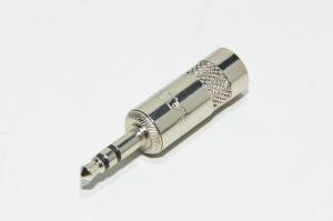 3,5mm stereo plug Rean NYS 231 L silver with metal housing for max 6mm cable *new*
