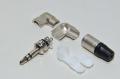3,5mm 90° kulmamallin stereo plugi Neutrik NTP3RC hopea metallirungolla max 4,5mm kaapelille *uusi*