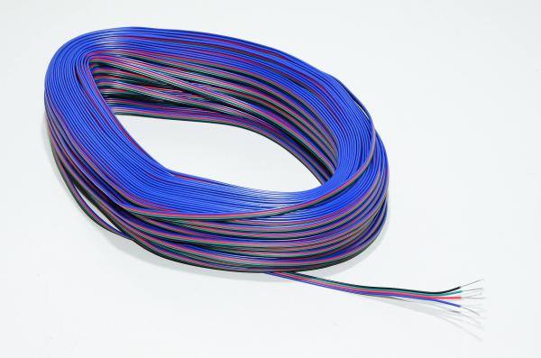 4x0,3255mm² AWG22 100m kela RGB LED nauhan virtakaapeli *uusi*