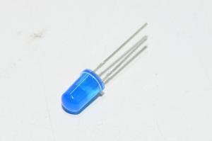 5mm indicator LED, blue, diffused, 15mm leads *new*