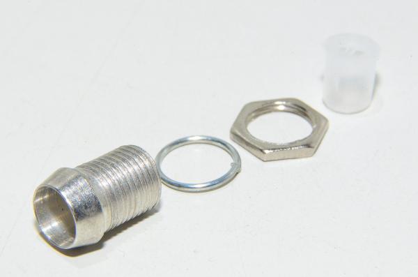 Kartiomainen metallinen LED kaulus M8x0,75 RH kierteellä 5mm LED:lle *uusi*