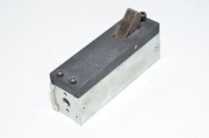 Stopping unit made drom steel with swinging steel piece, Festo YSR-5-5-C shock absorber and brass bearing