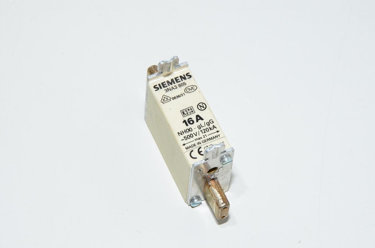 16A 500VAC NH00 gL/gG 120kA Siemens 3NA3 805 knife-blade type fuse link