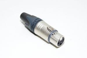 3pin 16A 50VAC naaras hopea Neutrik NC3FXX lukittava XLR signaaliliitin 3,5-8mm kaapeleille *uusi*