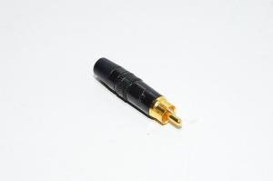 RCA male connector Rean NYS 373-0 black with metal housing for max 6,1mm cable *new*