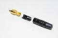 RCA uros liitin Rean NYS 373-0 musta metallirungolla max 6,1mm kaapelille *uusi*