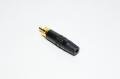 RCA uros liitin Rean NYS 373-0 musta metallirungolla max 6,1mm kaapelille *uusi*