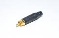 RCA uros liitin Amphenol ACPR-BLK musta metallirungolla max 6,5mm kaapelille *uusi*