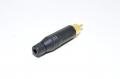 RCA uros liitin Amphenol ACPR-BLK musta metallirungolla max 6,5mm kaapelille *uusi*
