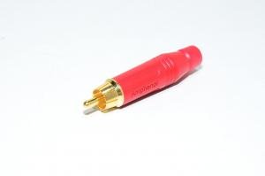 RCA male connector Amphenol ACPR-RED red with metal housing for max 6,5mm cable *new*