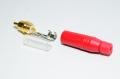 RCA uros liitin Amphenol ACPR-RED punainen metallirungolla max 6,5mm kaapelille *uusi*