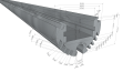 SS0202 alumiininen LED nauhan asennusprofiili, ripustusasennettava, 2500mm *uusi*