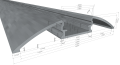 SS9075 aluminum LED strip installation profile, surface-mount, 2500mm *new*