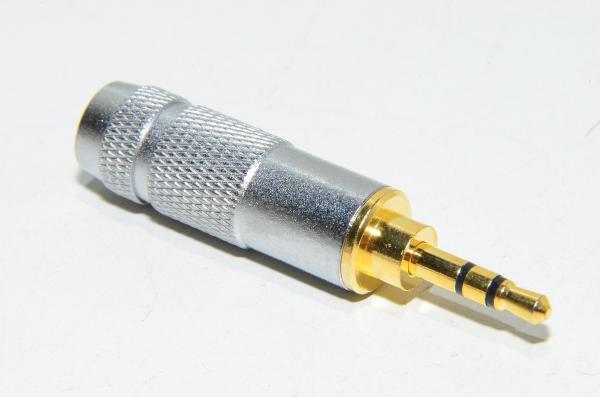 2,5mm stereo plug with metal shell and gold plated contacts for max 6,3mm cable *new*