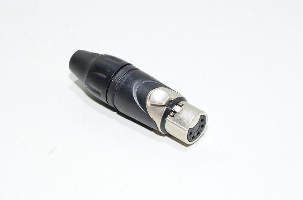 5pin 7,5A 50V female Amphenol AX5F nickel plated locable XLR signal connector for 3-8mm cable *new*