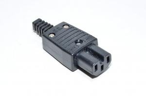 IEC 60320-1 C15 female power outlet connector, WD-SS WD-10, black, straight, rewireable connector, 250VAC 10A *new*