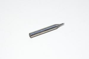 R1x4x6x50mm-17°/45°-2T 1mm, 2-cutting faces, 6mm shank, 45° helix angle, 17° front angle, uncoated sintered solid carbide center cutting rounded end mill with 50mm overall length *new*
