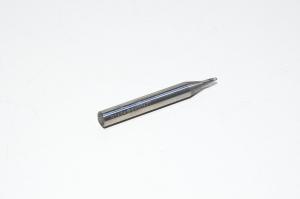 R1x4x6x50mm-17°/45°-2T 1mm, 2-leikkuinen, 6mm varsi, 45° kirteen nousukulma, 17° etukulma,  päällystämätön sintrattu täyskarbidi poraava pyöristetty tappijyrsinterä 50mm kokonaispituudella *uusi*