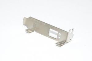 Computer expansion card slot blanking plate, half-height, 1x 14x10mm and 2x 3,3mm holes and pcb holders, special model 1