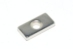 20x10x3mm sintered rectangular N50 grade neodymium ring magnet with 4mm countersunk hole *new*