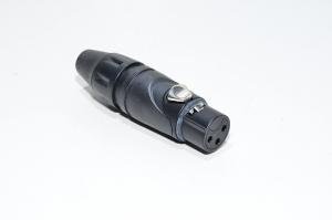 3pin 15A 50V female Amphenol AX3FB black locable XLR signal connector for 3-8mm cable *new*