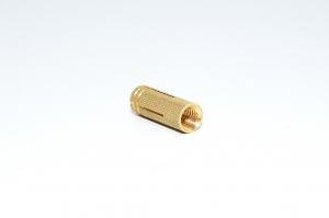 M8x1.25, RH, knurled brass anchor for concrete, solid brick, stone and wood *new*