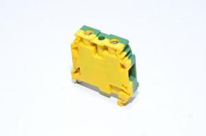 Entrelec M 10/10P 5115 1SNA 165 115 R1000 10mm² 800V yellow green grounding single-level feed-through terminal block with screw connection