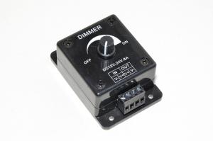 12-24VDC max 8A rotary black PWM dimmer for LED installations with 4x 4mm installation holes and quick terminal block *new*