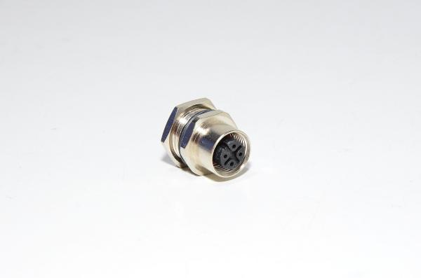M12 panel mount A-coded 4-pin female front mounting metal sensor connector SS-M12-PM-AC-4P-F-FRMT-M16x1,5-SC-V1 with M16x1,5 thread and solder cups *new*
