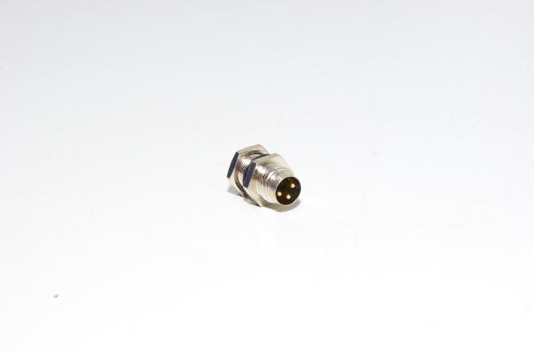M8 panel mount 3-pin male front mounting metal sensor connector SS-M8-PM-3P-M-FRMT-M8x0,5-SC-V1 with M8x0,5 thread and solder cups *new*